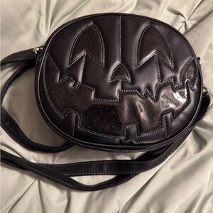 Black Pumpkin Face Crossbody Bag